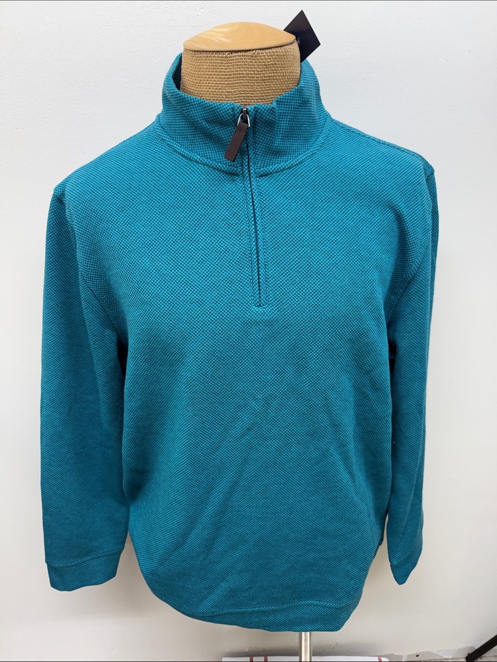 Club Room Men's Teal Half-Zip Knit Pullover